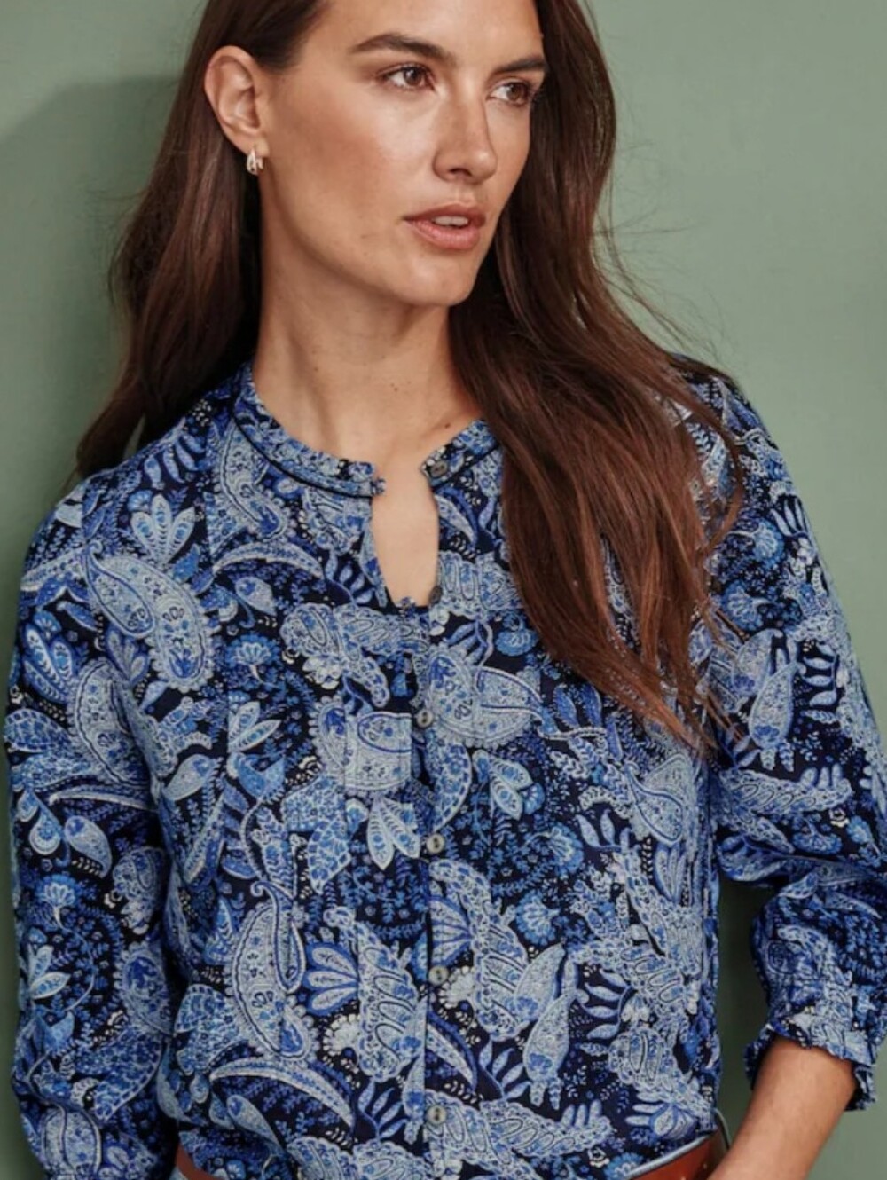 NWT JJill Pintucked Linen Button-Front Shirt XL